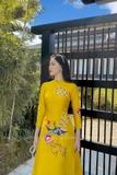 Áo dài thêu phượng vàng