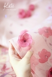 Aó dài tơ hồng 4 tà kết hoa - M