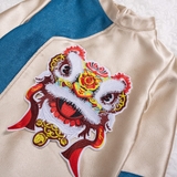 Aó dài kim lân xanh