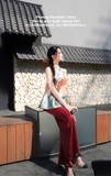 Set áo gấm quần suông freesize ( CHOUCHOU)