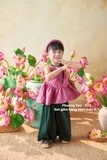 Set gấm yếm hồng, hàng thiết kế