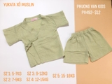 Bộ yukata xô muslin organic xanh cốm