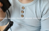 Bộ minkymom thu đông thun gân cúc giữa