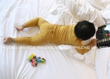 Bộ thun trơn Minkymom chính hãng -  màu vàng