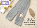 Quần tất bé gái đính mầm màu ghi/ S dài 40cm <1y
