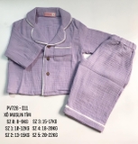Bộ pijama  xô muslin organic tím