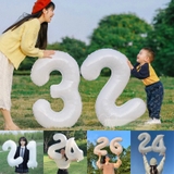 Bóng bay số trắng sinh nhật cao 58cm