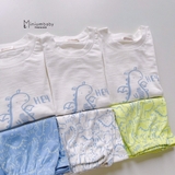 Bộ cotton sược mềm in khủng long