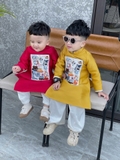 Áo dài Kéo Quân vàng