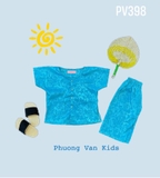 Bà ba mẹ bé gấm tơ xanh dương