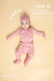 Bộ Punchun cúc chéo hồng đậm 3-6m