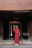 Bộ áo dài Khuê Cát- tơ ren thêu, hàng thiết kế cao cấp