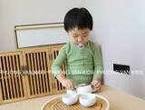 Bộ minkymom thu đông thun gân cúc giữa