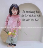 Áo dài nhung đáp thêu hoa sen