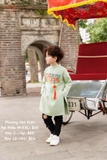 Áo dài xanh mint thêu rồng