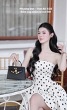 Đầm cup chấm bi xoè size M - Trân ali
