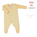 Bộ  bodysuit Nous newbown kẻ vàng - Newborn
