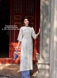 Lụa tằm tơ kem ánh nhũ