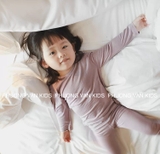 Bộ thun trơn Minkymom chính hãng -  hồng tím