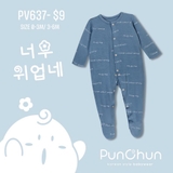 Bộ bodysuit Punchun 3221 - màu xanh đậm 0-3m