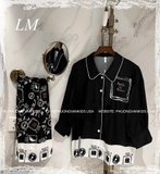 Bộ pijama đen lụa tằm cao cấp