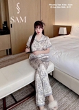 Pijama lụa tằm Sam cao cấp - Di0r xám