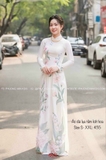 Áo dài tằm trắng kết hoa