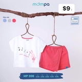 Bộ mompa bé gái màu hồng- MP006