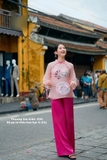 Bộ pháp phục tơ hồng thêu hoa hạc
