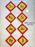 Set 8 mành vuông đỏ 25cm " CMNM - VSNY " dài 1,5m
