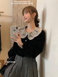 Áo nhung cổ ren Imiss <60kg