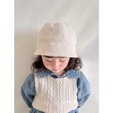 Mũ vintage be hoa nhí - vòng đầu 50cm