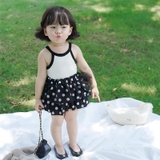 Bộ áo dây + váy chấm bi bé gái
