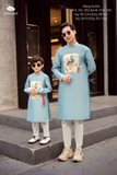 Áo dài nam Blue XL