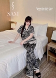 Pijama lụa tằm Sam cao cấp - Di0r đen M