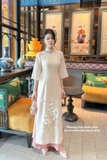 Áo dài lụa tơ kem " Nhã Viên"