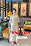 Áo dài lụa tơ kem " Nhã Viên"