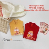 Aó dài nhung vàng thêu hổ kèm quần