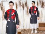 Aó dài gấm đen in 3D - XL <90kg