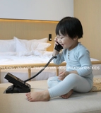 Bộ minkymom thu đông thun gân cúc giữa