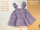 Đầm cánh tiên xô muslin organic tím