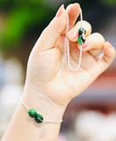 Thỉnh dây bạc ta mix ngọc sơn thuỷ hình vô cực ( Tiền bạc vô tận- Tình duyên vĩnh cửu)