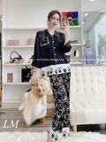 Bộ pijama đen lụa tằm cao cấp