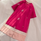 Áo dài tường vy - hồng sen