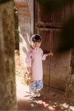 Áo dài Nghê Hoa hồng