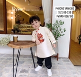 Aó dài vàng in lân kèm quần sz 120