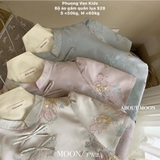 Bộ áo gấm hồng + quần lụa hồng