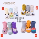 Tất trẻ em Rabibabi - set 3c hồng, tím, xanh