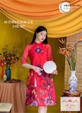 Aó váy đỏ tơ nến in 3d - L