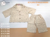 Bộ pijama  xô muslin organic be  hoa nhí